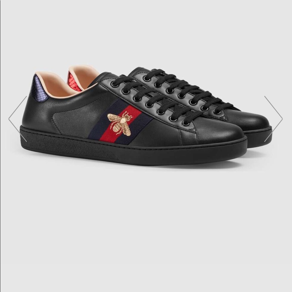 Women’s black Gucci Ace sneaker. Size 38.5. - Picture 1 of 15